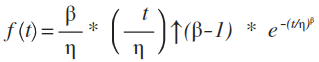 defining equation for the Weibull Probability Distribution